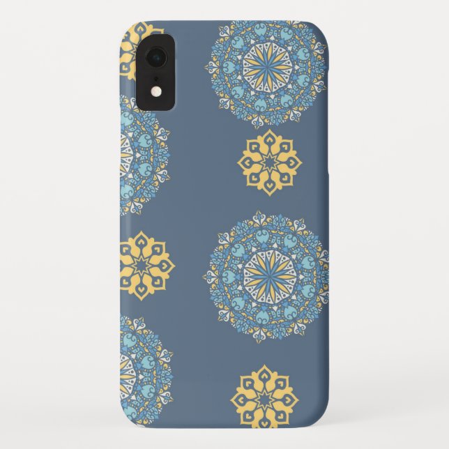 Capa Para iPhone, Case-Mate Turquoise Teal Blue e Mandala amarelo Padrão de ar (Verso)