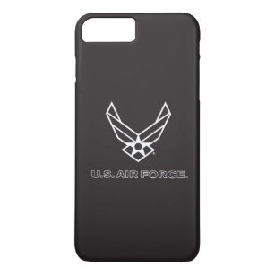 Capa iPhone 8 Plus/7 Plus U.S. Logotipo da força aérea - preto