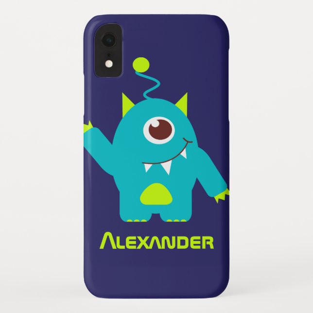 Capa Para iPhone, Case-Mate Um alienígena de olhos, um nome verde azul (Verso)