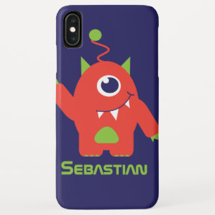 Capa Para iPhone XS Max Uma alienígena eyed caçoa o azul alaranjado