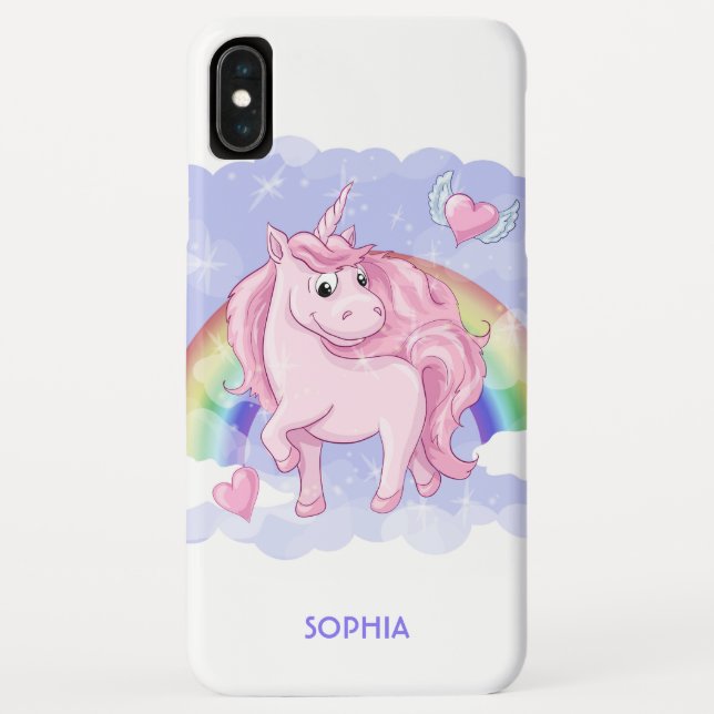 Capa Para iPhone, Case-Mate Unicórnio Arco-Íris Nome Personalizado (Verso)