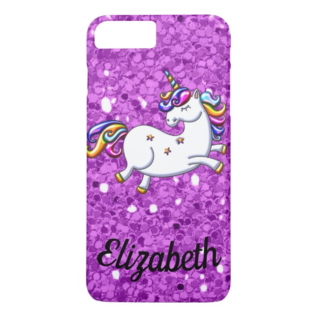 Capa Para iPhone, Case-Mate Unicórnio Roxo Glitter (Verso)