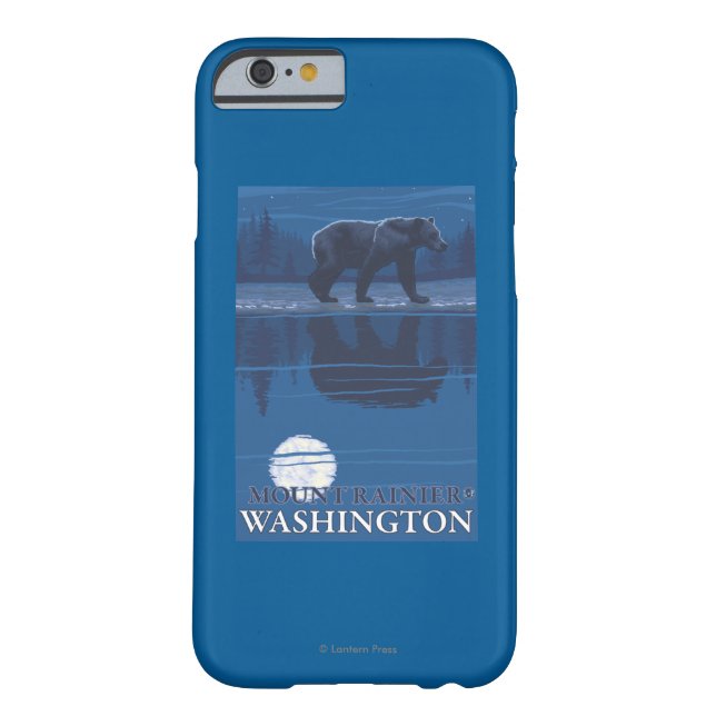 Capa Para iPhone, Case-Mate Urso no luar - o Monte Rainier, Washington (Verso)