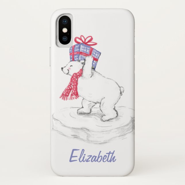 Capa Para iPhone, Case-Mate Urso Polar de Desenho Animado Fofo com Presentes d (Verso)