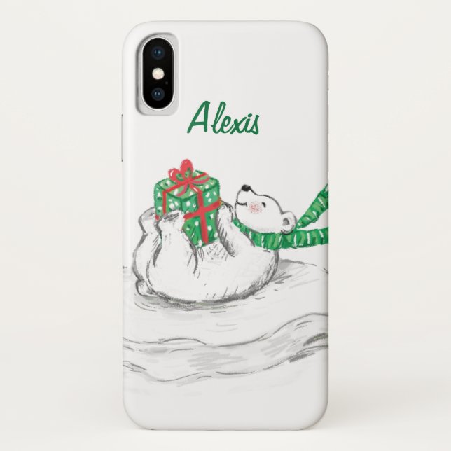 Capa Para iPhone, Case-Mate Urso Polar de Desenho Animado Fofo com Presentes d (Verso)