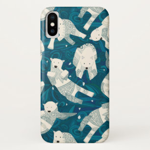 Capa Para iPhone X ursos polares árcticos azuis