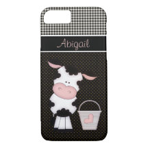 Vaca e Balde de leite em bruto personalizados