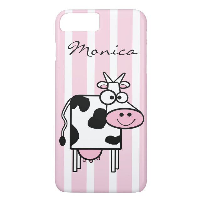 Capa Para iPhone, Case-Mate Vaca Sorridente Impressão Animal Girly Monogramada (Verso)