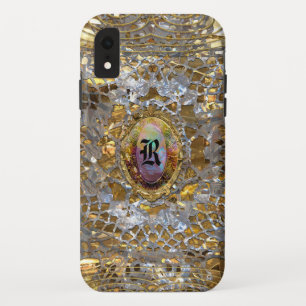 Capa Para iPhone Da Case-Mate Velho Monograma Chic XR Duro e Elegante Hollywood