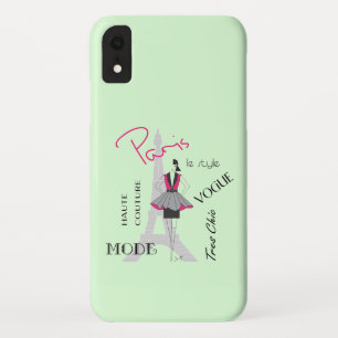 Capa Para iPhone Da Case-Mate Verde-claro sobre Moda em Torre Eiffel de Paris