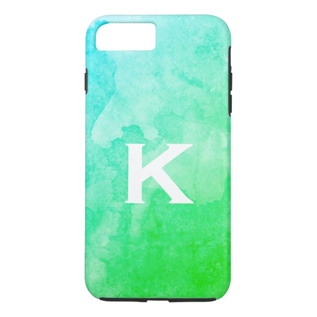 Capa Para iPhone, Case-Mate Verde / Cor da Água / Monograma (Verso)