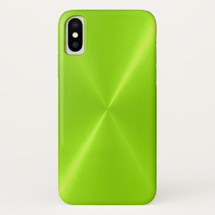 Capa Para iPhone X Verde limão brilhante Stainless Steel Metal