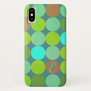 Capa Para iPhone Da Case-Mate Verde limão Turquesa Teal e Círculos de Ferrugem M