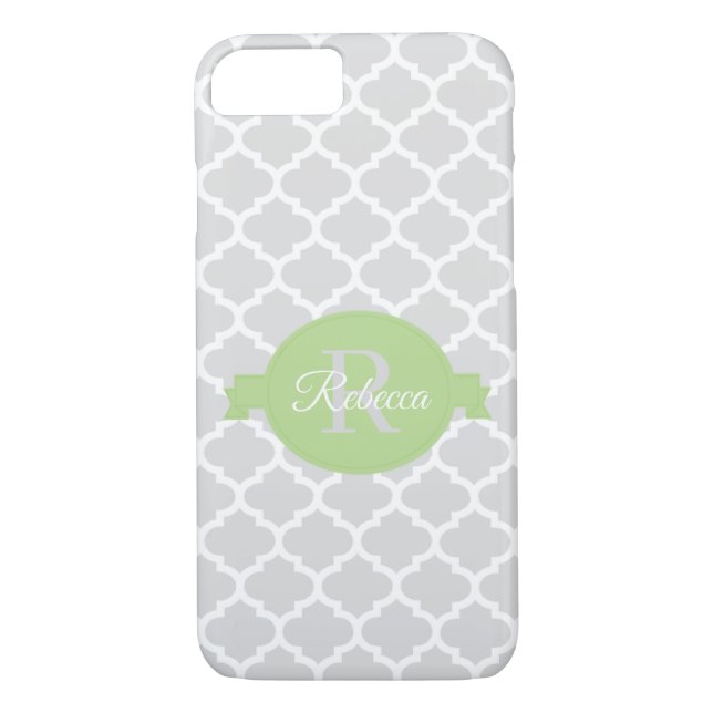 Capa Para iPhone, Case-Mate Verde Quatrefoil Personalizado (Verso)