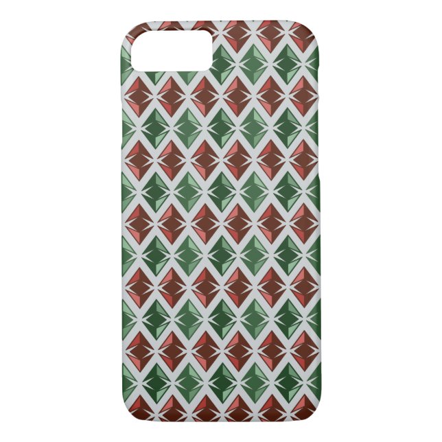 Capa Para iPhone, Case-Mate Verde vermelho geométrico dos DIAMANTES (Verso)