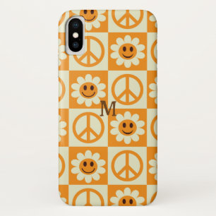 Capa Para iPhone Da Case-Mate Verificado: Flores Sorridentes Sinal de Paz Laranj