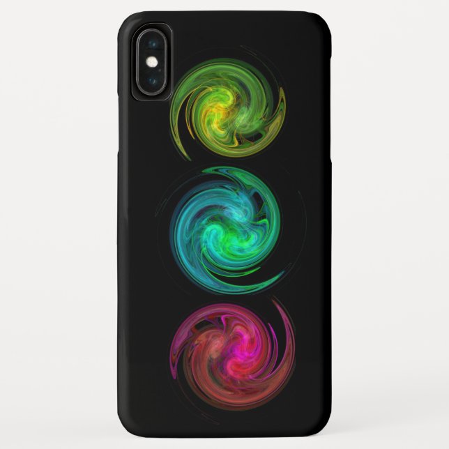 Capa Para iPhone, Case-Mate Vermelho AMARELO AZUL, VORTEX, Arte Fractal, Preto (Verso)