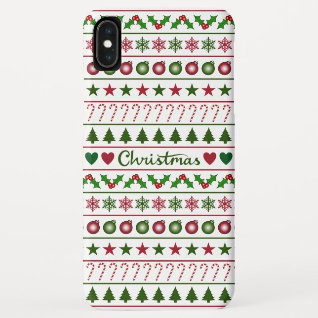 Capa Para iPhone, Case-Mate Vermelho branco do verde do teste padrão dos (Verso)