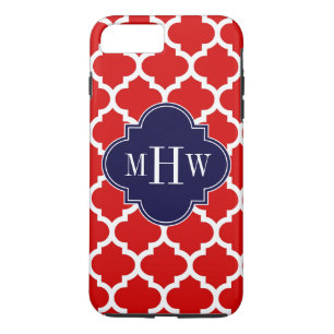 Capa Para iPhone Da Case-Mate Vermelho, Branco marroquino nº 5 Marinho 3 Monogra