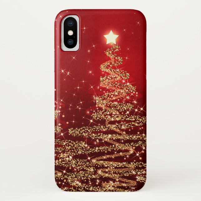 Capa Para iPhone, Case-Mate Vermelho de Árvores Baleares Elegante de Natal (Verso)