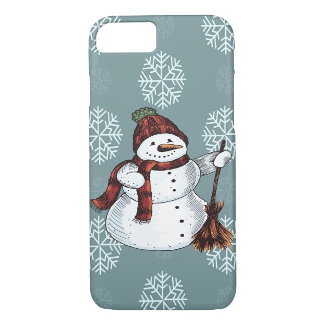 Capa Para iPhone, Case-Mate Vermelho do boneco de neve do Natal do feriado & (Verso)