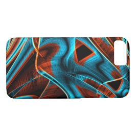 Capa iPhone 8/ 7 Vermelho muito torto e azul-céu queimado com sulco