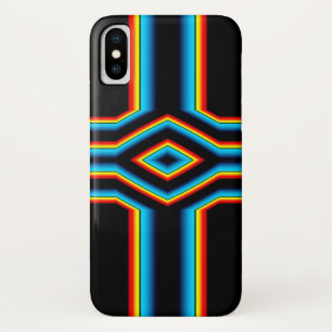 Capa Para iPhone X Vermelho Negro Azul Amarelo Abstrato Arco-Íris Cru