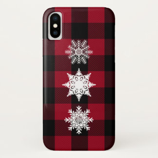 Capa Para iPhone Da Case-Mate Vermelho, Xadrez Negra de Buffalo, Flocos de Neve,