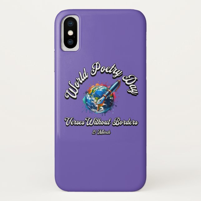 Capa Para iPhone, Case-Mate Versos Sem Fronteiras. Dia Mundial da Poesia. (Verso)