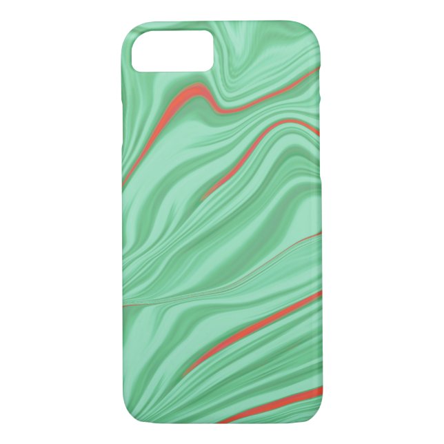 Capa Para iPhone, Case-Mate Vestuário em curvas com tons verdes claros de ment (Verso)