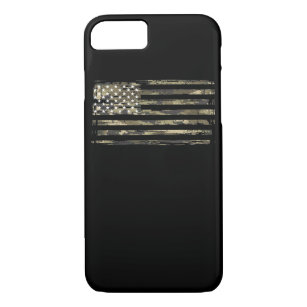 Capa iPhone 8/ 7 Veterano patriótico da camuflagem da bandeira