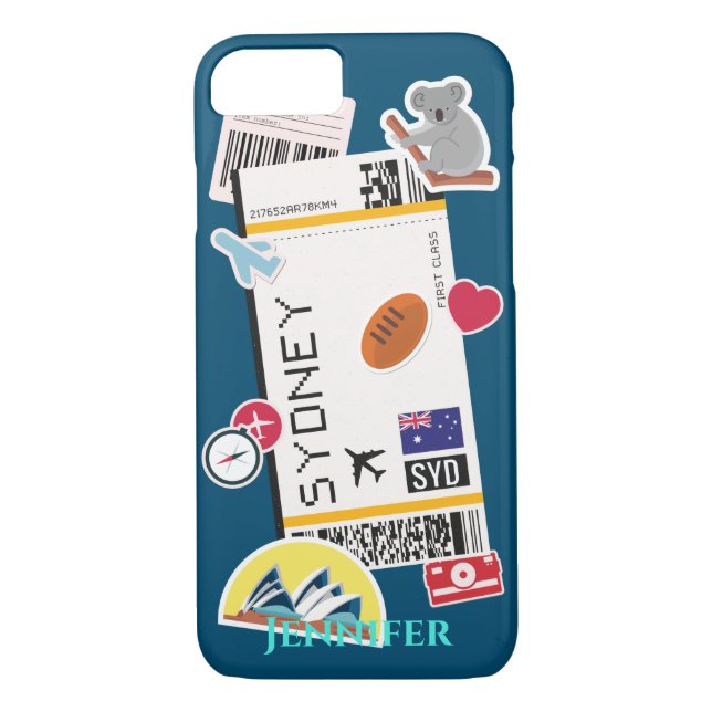 Capa Para iPhone, Case-Mate Viagem Stickers Sidney Austrália (Verso)