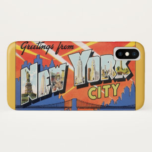 Capa Para iPhone X Viagens Antigas NYC, Saudações de Nova York