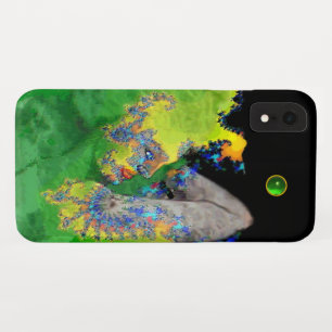 Capa Para iPhone XR VIBRAÇÕES DA MULHER Fractal Verde