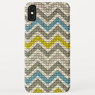 CAPA PARA iPhone XS MAX VIGAS AZUIS CINZENTAS AMARELAS BRANCAS DO MOSAICO