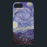 Capa iPhone 8/ 7 Vincent Van Gogh Starry Night Vintage Fine Art<br><div class="desc">Vincent van Gogh Starry Night Fine Art Painting Starry Night Starry Night é uma pintura do artista poste-impressionista holandês Vincent van Gogh. O céu azul à noite está cheio de nuvens, estrelas e uma lua crescente brilhante. A Noite Estrelada é a única noturna na série de visões da janela do...</div>