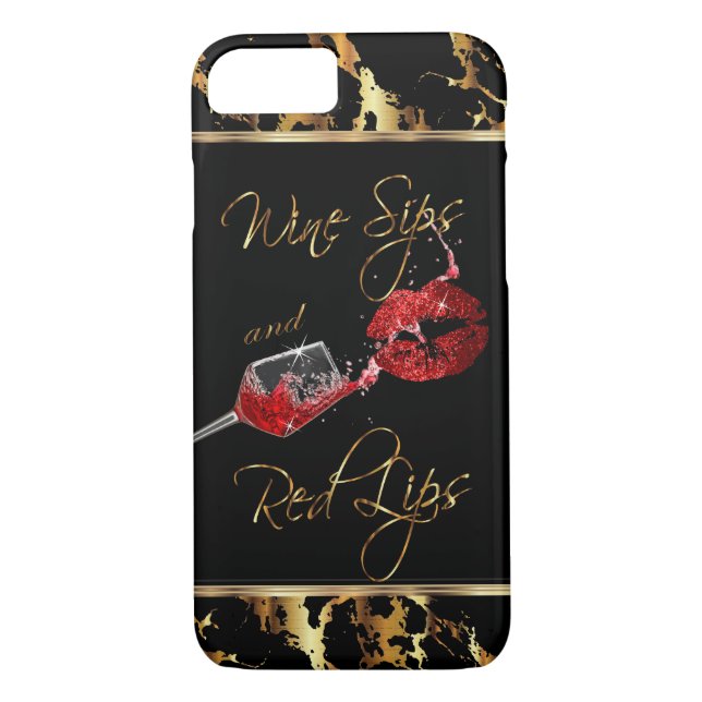 Capa Para iPhone, Case-Mate Vinhos e Lábios vermelhos (Verso)