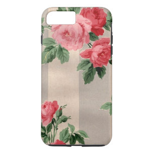 Capa iPhone 8 Plus/7 Plus Vintage Cabbage Rosa Wallpaper