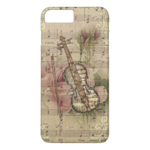 Capa iPhone 8 Plus/7 Plus Vintage Floral Sheet Music Violin