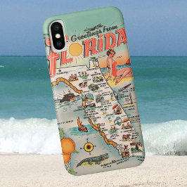 Capa Para iPhone Da Case-Mate Vintage Florida mapeia saudações da Flórida