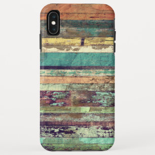 Capa Para iPhone XS Max Vintage Grunge Woodgrain Mixed Color