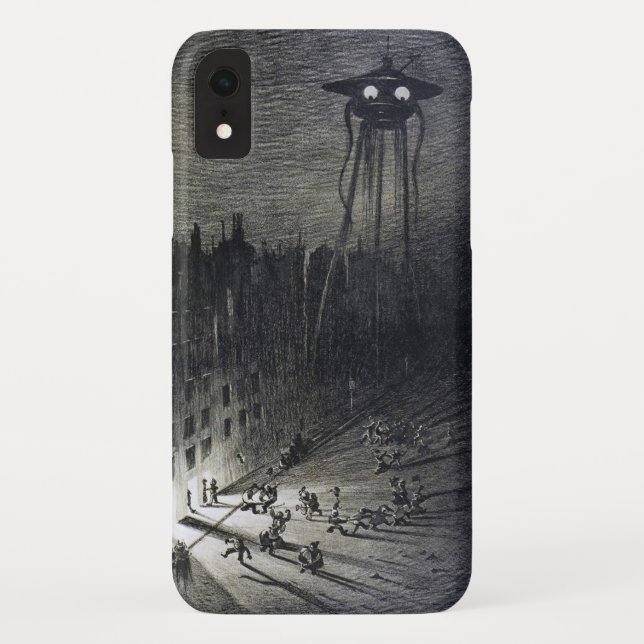 Capa Para iPhone, Case-Mate Vintage invasão de alienígenas da guerra mundial d (Verso)