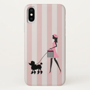 Capa Para iPhone Da Case-Mate Vintage Lady andando poodle preto