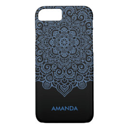 Capa Para iPhone Da Case-Mate Vintage - metal azul metálico intricado Lace Manda