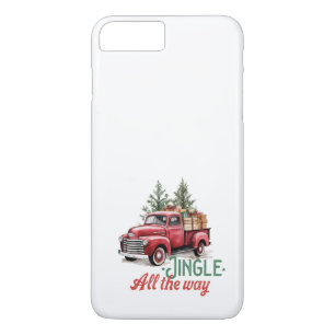 Capa iPhone 8 Plus/7 Plus Vintage Red Pickup Jingle Caminhão Todo Caminho