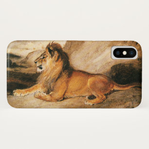 Capa Para iPhone X Vintage Wild Animais, Leão Africano na Savana