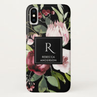 VINTAGEM NEGRA PINCO NEGRO BURGUNDY PROTEA FLORAL