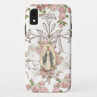 Virgem Abençoada Maria Vintage Religiosa Rosas Ros