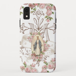 Capa Para iPhone Da Case-Mate Virgem Abençoada Maria Vintage Religiosa Rosas Ros