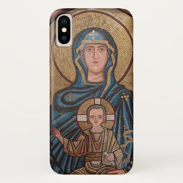 Capa Para iPhone, Case-Mate Virgem Maria e Jesus Mosaico (Verso)